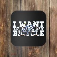 Cycling I Want To Ride My Bicycle Coaster thumb 0