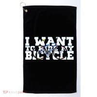Cycling I Want To Ride My Bicycle Golf Towel thumb 0