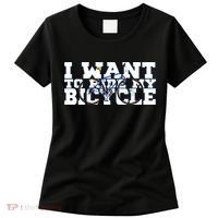 Cycling I Want To Ride My Bicycle Women's T-Shirt thumb 0