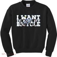 Cycling I Want To Ride My Bicycle Kids Sweatshirt thumb 0