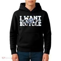 Cycling I Want To Ride My Bicycle Kids Hoodie thumb 4