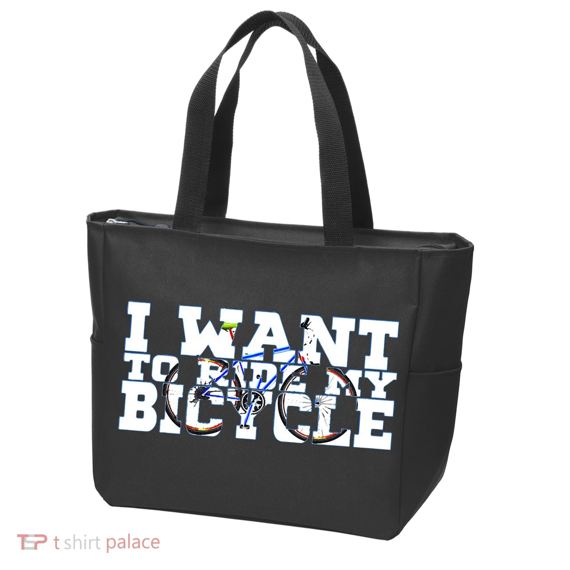 Cycling I Want To Ride My Bicycle Tote Bag