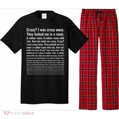 Crazy I Was Crazy Once Funny Trending Meme Pajama Set