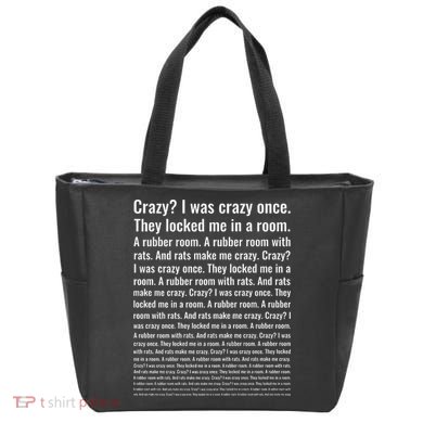 Crazy I Was Crazy Once Funny Trending Meme Tote Bag