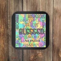 Christian Inspirational Word Collage Coaster thumb 0