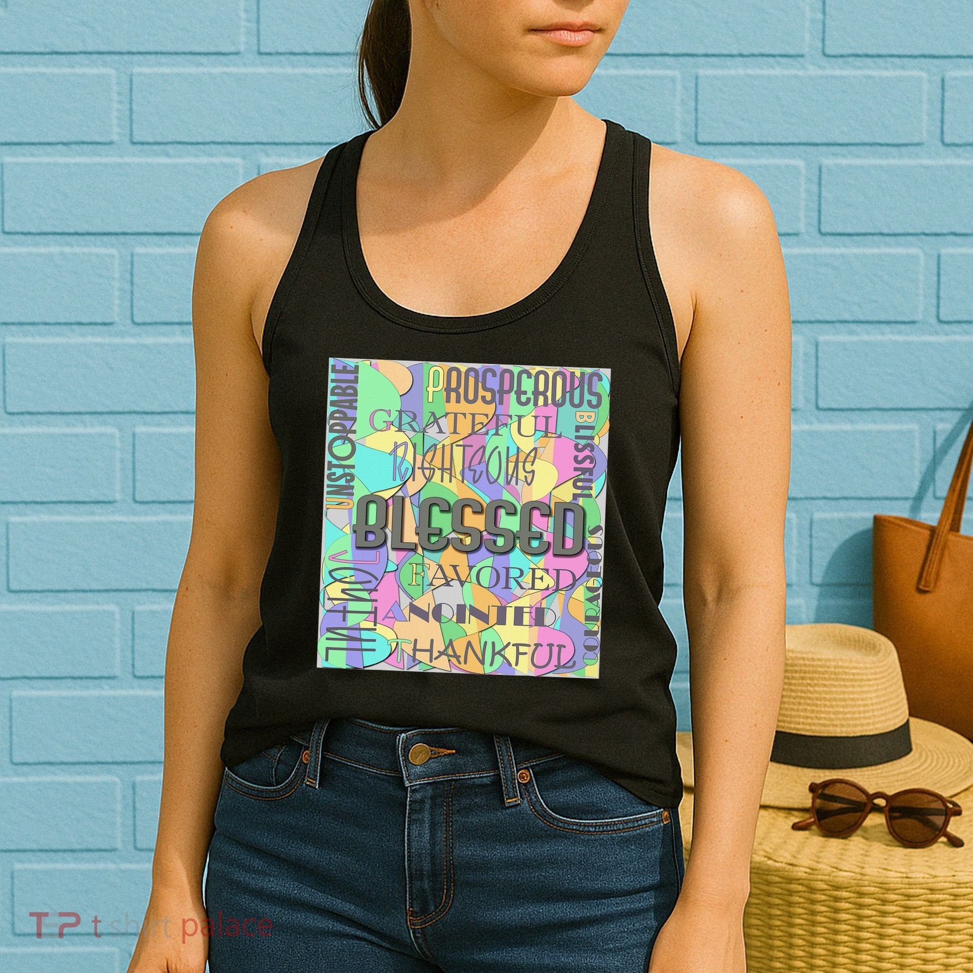 Christian Inspirational Word Collage Women's Tank Top