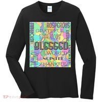 Christian Inspirational Word Collage Women's Long Sleeve Shirt thumb 0
