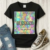 Christian Inspirational Word Collage Women's T-Shirt thumb 3