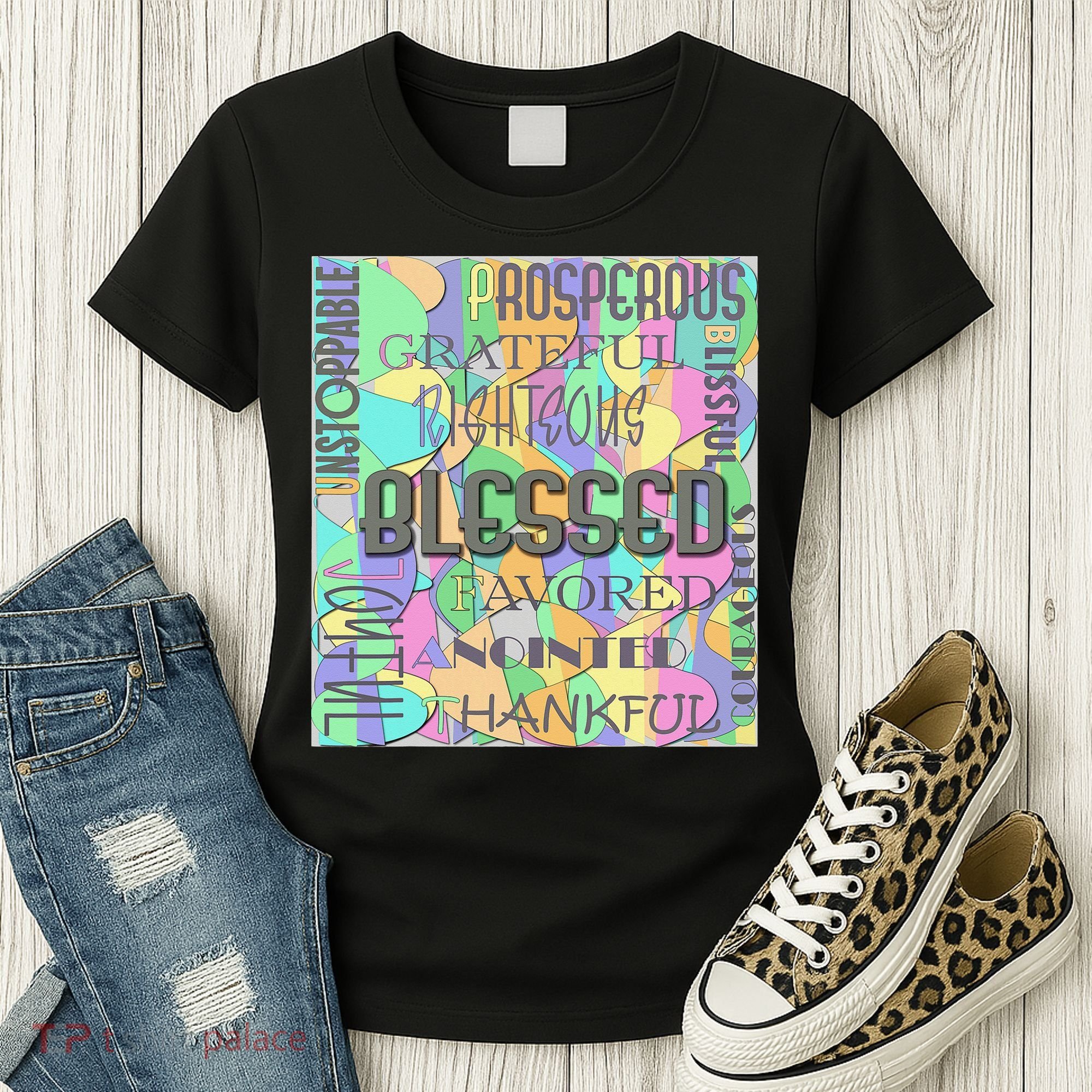Christian Inspirational Word Collage Women's T-Shirt