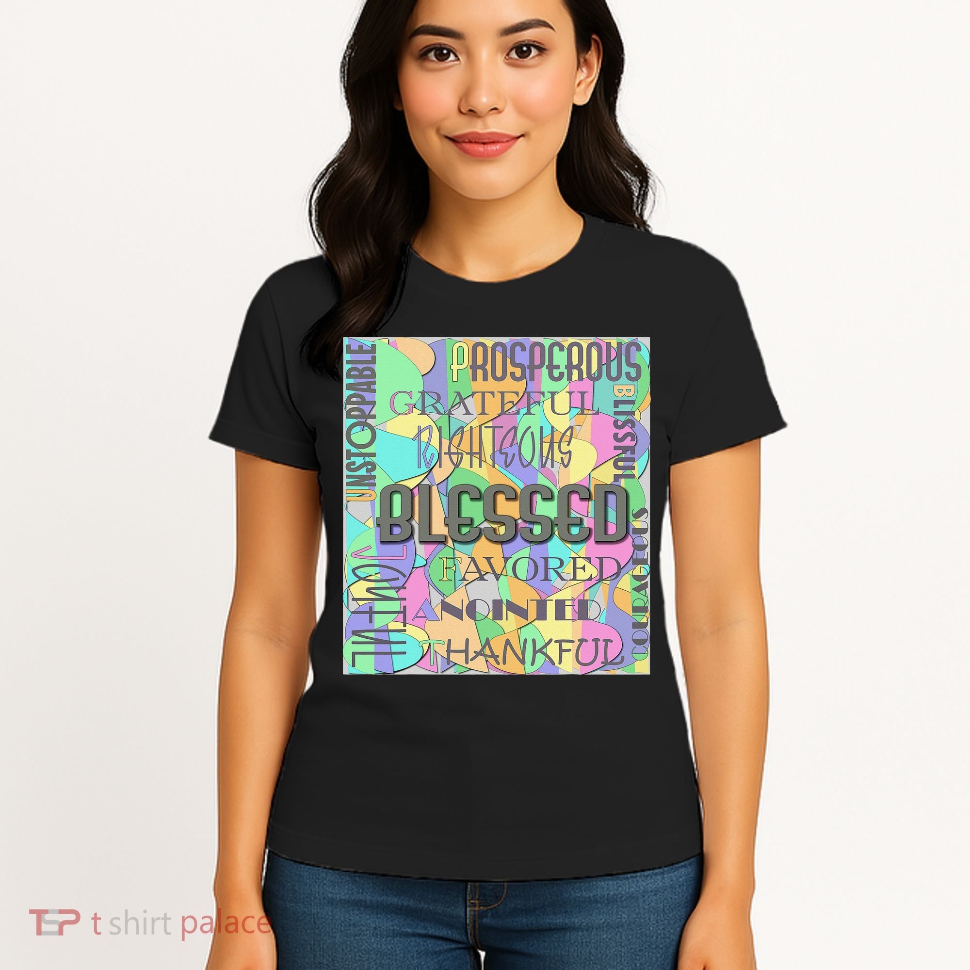 Christian Inspirational Word Collage Women's T-Shirt