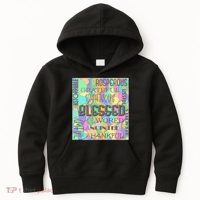 Christian Inspirational Word Collage Kids Hoodie