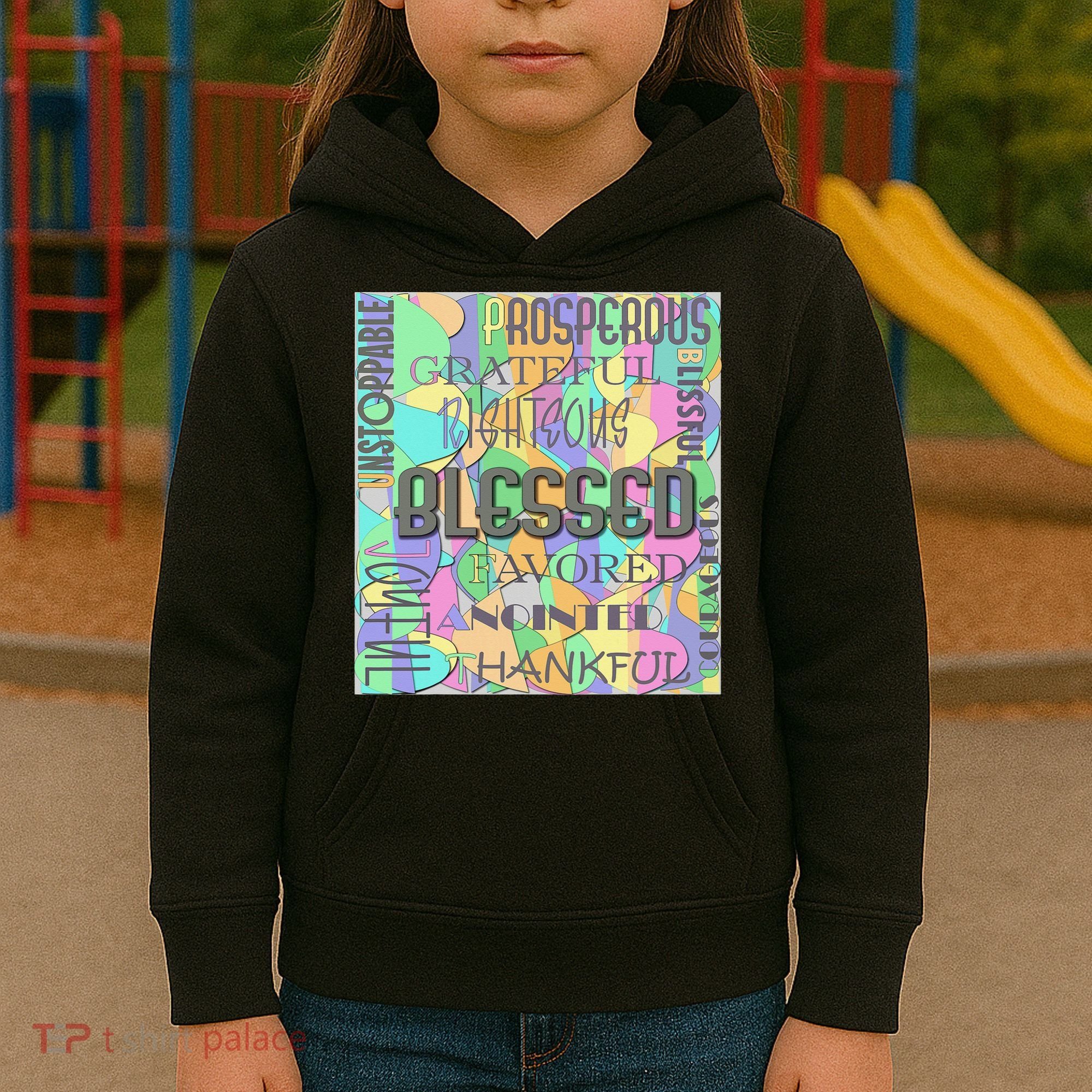 Christian Inspirational Word Collage Kids Hoodie
