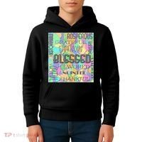 Christian Inspirational Word Collage Kids Hoodie thumb 4