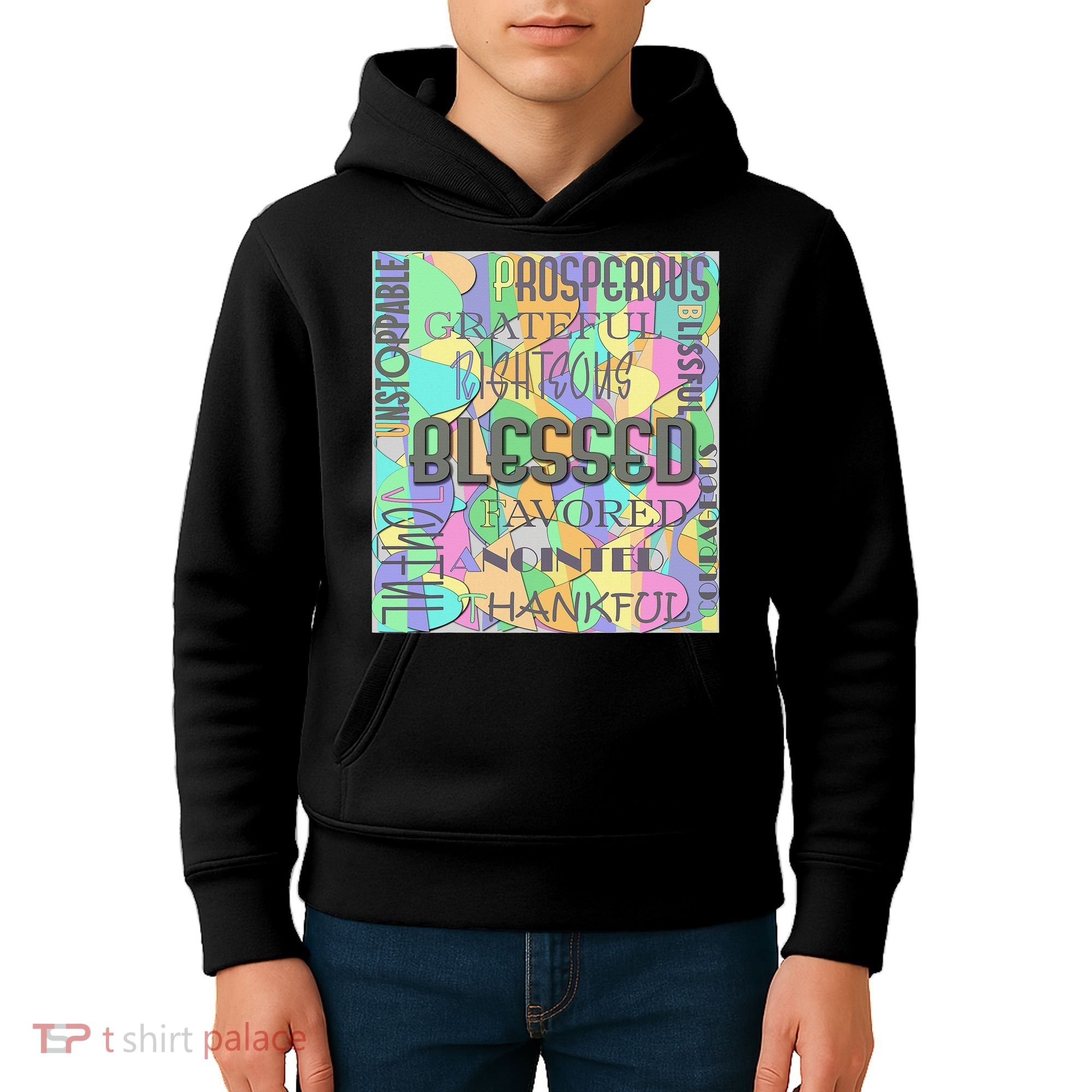 Christian Inspirational Word Collage Kids Hoodie