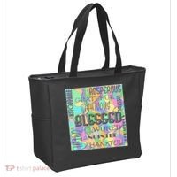 Christian Inspirational Word Collage Tote Bag thumb 2