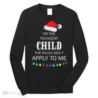 Christmas I'm Youngest Child I Make The Rules Christmas Lights Xmas Long Sleeve Shirt thumb 0