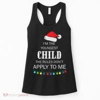 Christmas I'm Youngest Child I Make The Rules Christmas Lights Xmas Women's Tank Top thumb 0