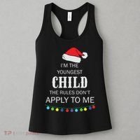 Christmas I'm Youngest Child I Make The Rules Christmas Lights Xmas Women's Tank Top thumb 3