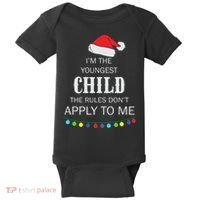 Christmas I'm Youngest Child I Make The Rules Christmas Lights Xmas Baby Bodysuit thumb 0