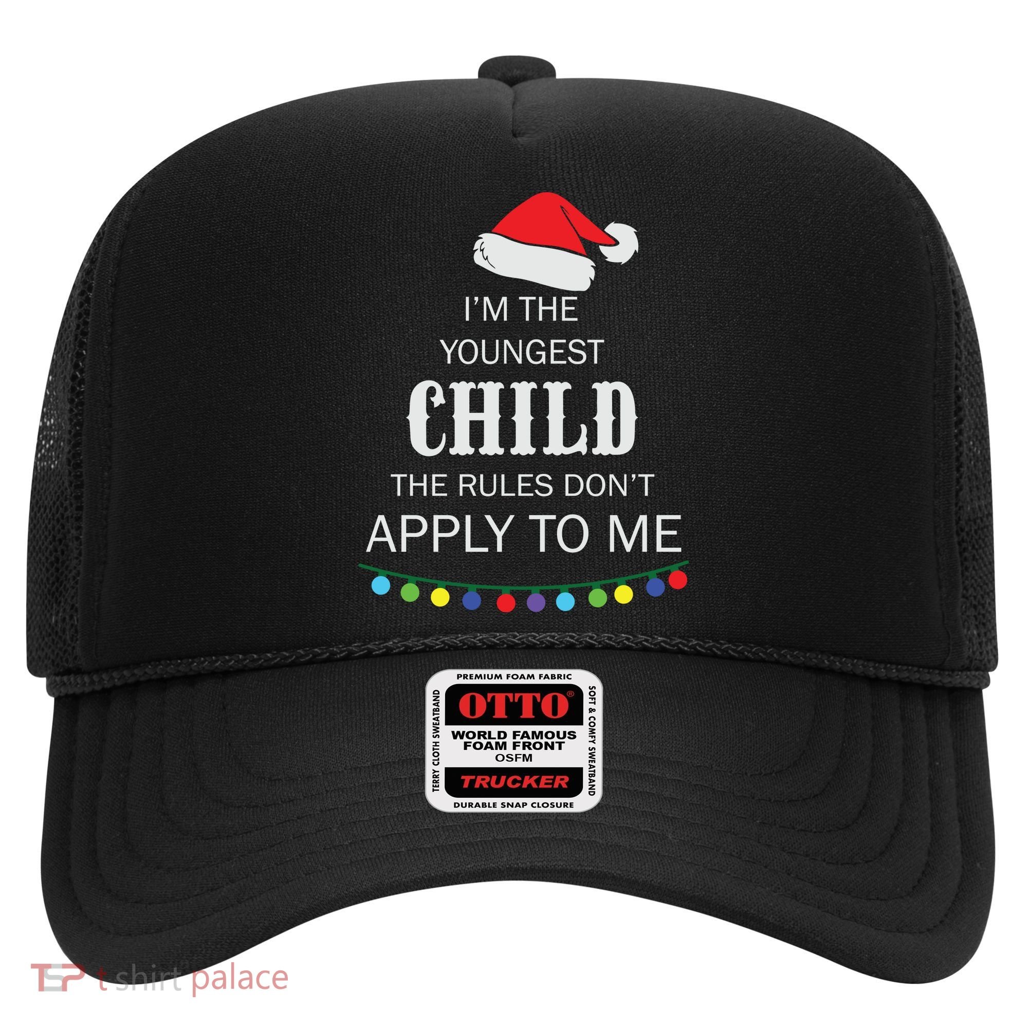 Christmas I'm Youngest Child I Make The Rules Christmas Lights Xmas Hat