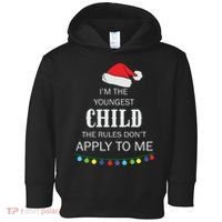 Christmas I'm Youngest Child I Make The Rules Christmas Lights Xmas Toddler Hoodie thumb 0