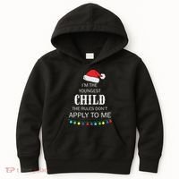 Christmas I'm Youngest Child I Make The Rules Christmas Lights Xmas Kids Hoodie thumb 0