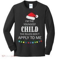 Christmas I'm Youngest Child I Make The Rules Christmas Lights Xmas Kids Long Sleeve Shirt thumb 0