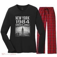 Concrete Jungle 1984 New York Women's Long Sleeve Flannel Pajama Set  thumb 0