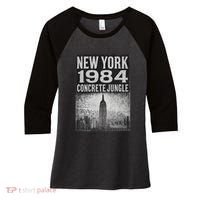 Concrete Jungle 1984 New York Women's Tri-Blend 3/4-Sleeve Raglan Shirt thumb 0