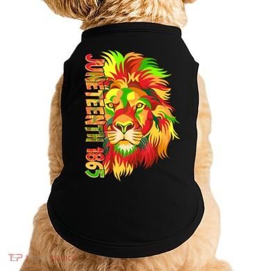 Cool Juneteenth 1865 Lion Head Face Doggie Tank