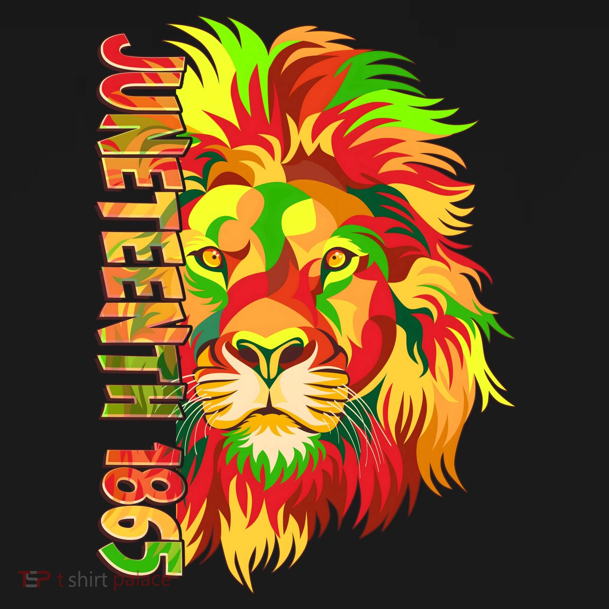 Cool Juneteenth 1865 Lion Head Face Doggie Tank