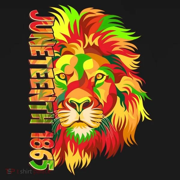 Cool Juneteenth 1865 Lion Head Face Bucket Hat