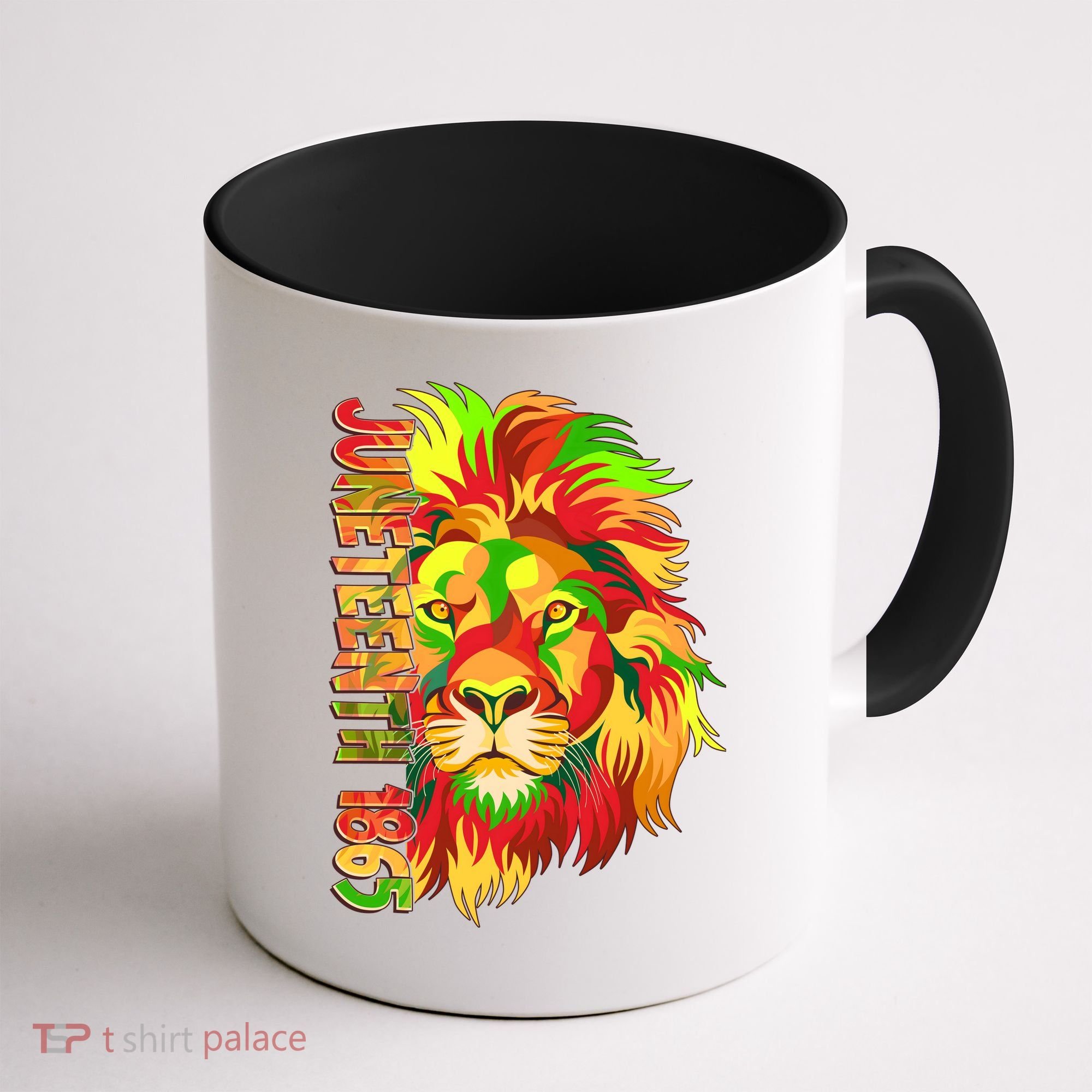 Cool Juneteenth 1865 Lion Head Face Coffee Mug