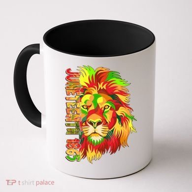 Cool Juneteenth 1865 Lion Head Face Coffee Mug