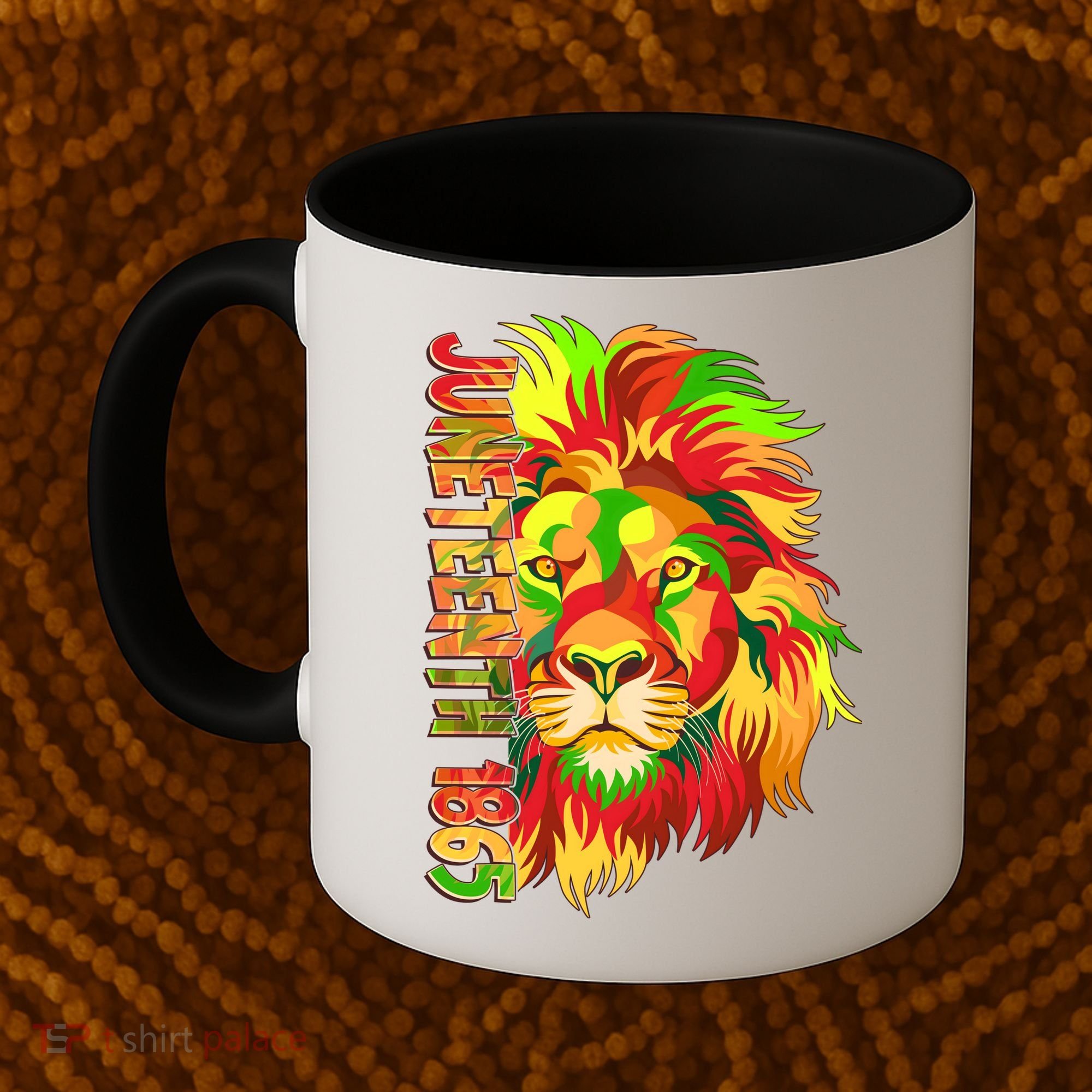 Cool Juneteenth 1865 Lion Head Face Coffee Mug