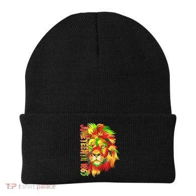 Cool Juneteenth 1865 Lion Head Face Beanie