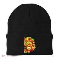 Cool Juneteenth 1865 Lion Head Face Beanie thumb 0