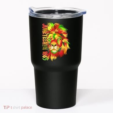 Cool Juneteenth 1865 Lion Head Face Tumbler