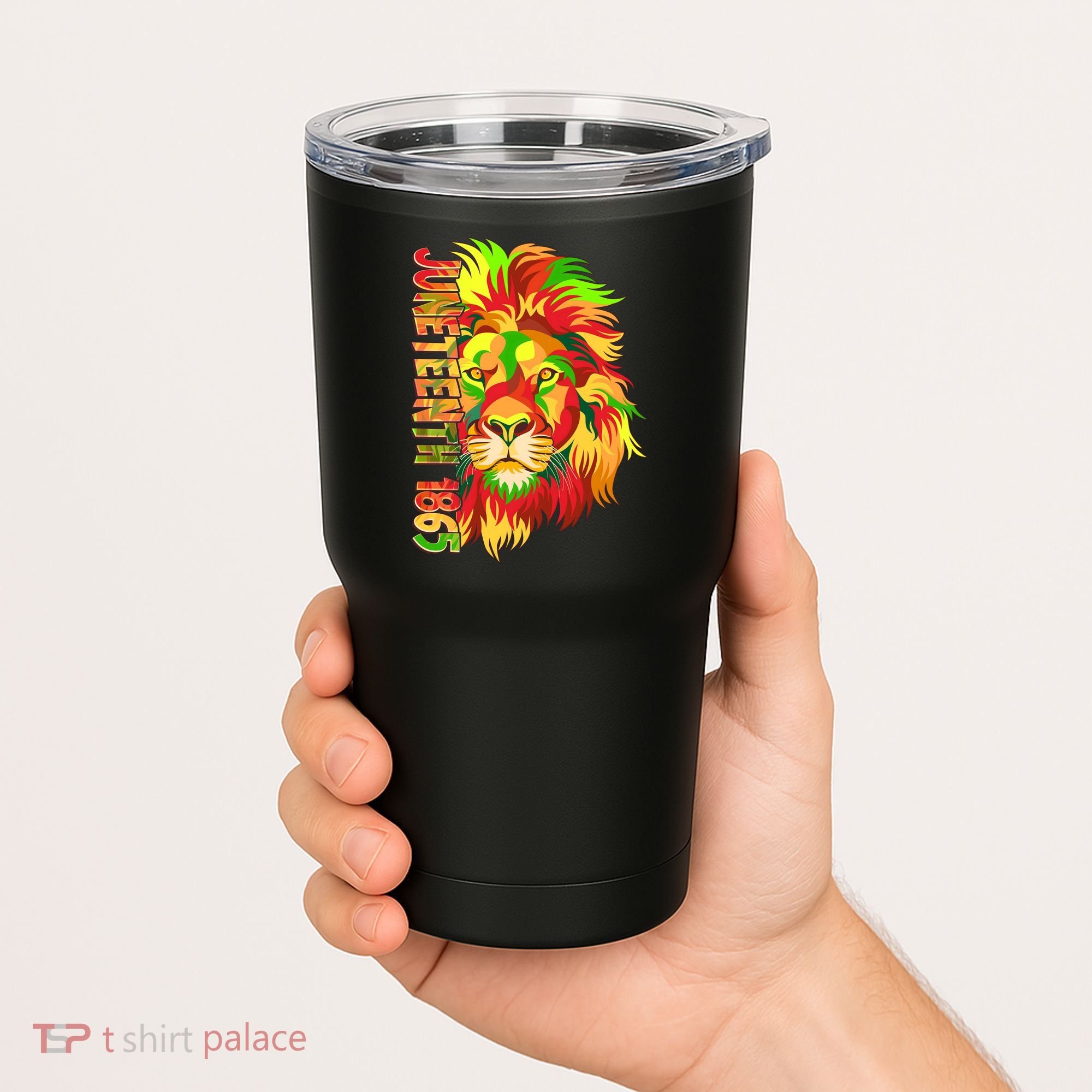 Cool Juneteenth 1865 Lion Head Face Tumbler