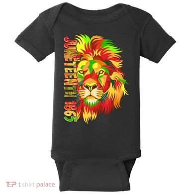Cool Juneteenth 1865 Lion Head Face Baby Bodysuit