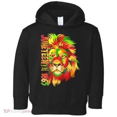 Cool Juneteenth 1865 Lion Head Face Toddler Hoodie