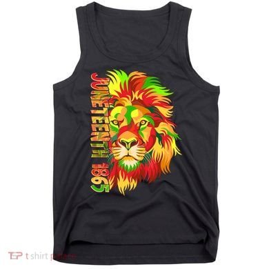 Cool Juneteenth 1865 Lion Head Face Tank Top