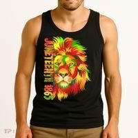Cool Juneteenth 1865 Lion Head Face Tank Top thumb 3