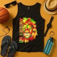 Cool Juneteenth 1865 Lion Head Face Tank Top thumb 4