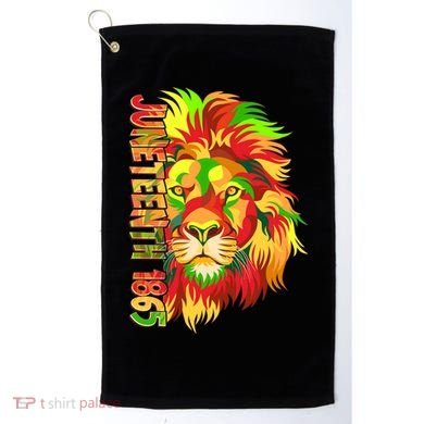 Cool Juneteenth 1865 Lion Head Face Golf Towel