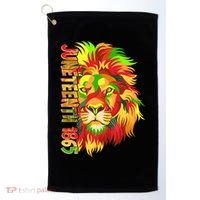 Cool Juneteenth 1865 Lion Head Face Golf Towel thumb 0