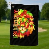 Cool Juneteenth 1865 Lion Head Face Golf Towel thumb 1