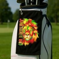 Cool Juneteenth 1865 Lion Head Face Golf Towel thumb 2