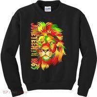 Cool Juneteenth 1865 Lion Head Face Kids Sweatshirt thumb 0