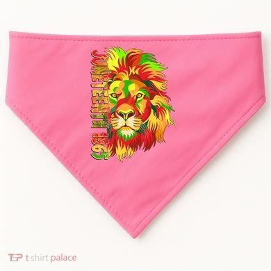 Cool Juneteenth 1865 Lion Head Face USA-Made Doggie Bandana